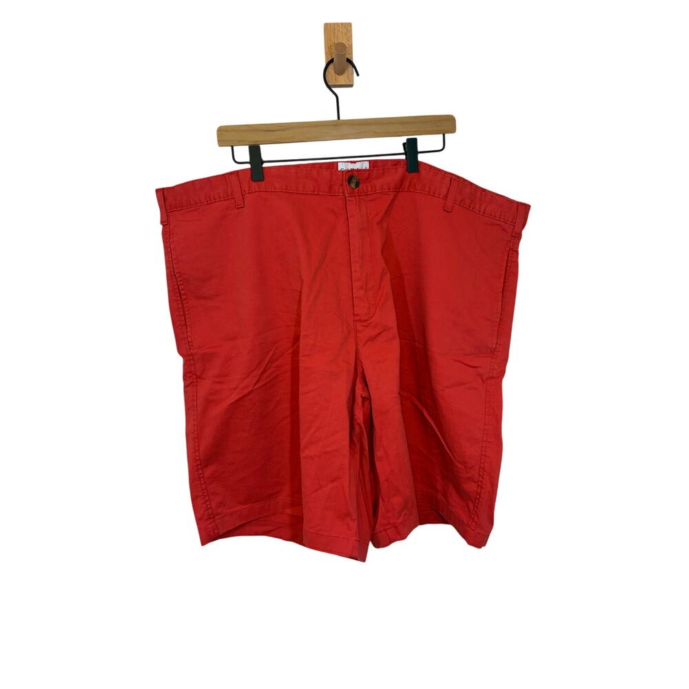 Saddlebred Mens Chinos Shorts Orange Coral Flat Front Pockets Big & Tall 44 EUC